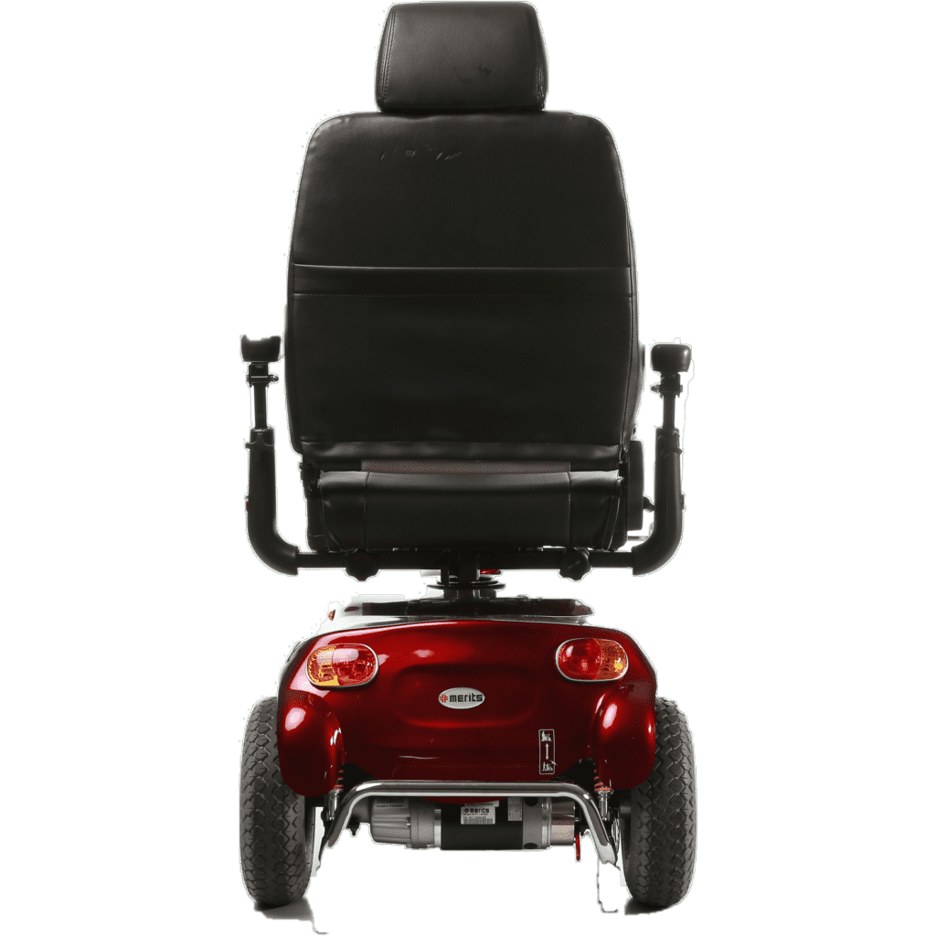 Back View 2026 Merits Pioneer 9 Heavy Duty 3 Wheel Mobility Scooter