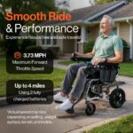 SuperHandy GoRide 2 Plus Electric Wheelchair + Seat Lift Assist Cushion Bundle view 4