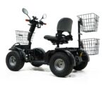 Cheetah Ninja all terrain mobility scooter rear angle view with three baskets